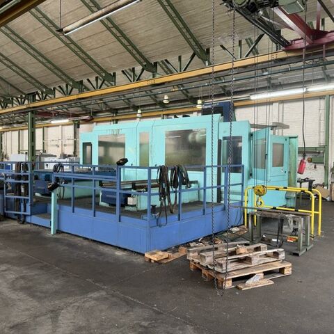 SACHMAN TRT 314 HS TNC 430 B Metal Processing Milling machines Bed Type Milling Machine - Universal control: Heidenhain TNC 430 B digital. Machine has 6 axes controled, X/Y/Z, C-
axe table rotation and A/B axes for universal head. Machine has a 40 position
ATC, cooling through spindle, a chip conveyor, an adaptable high speed spindle
(30.000 rpm) and two pallets in the pallet changer. Machine in program 22.347
hours. Italy