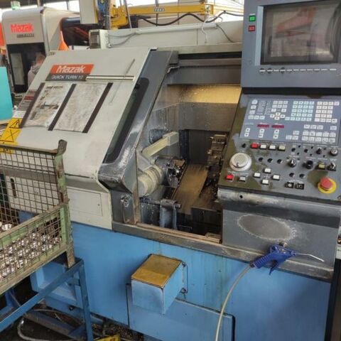 Mazak Quick Turn 10 Mazatrol T-Plus Metal Processing Lathes CNC Lathe Machine has a Mazatrol T Plus control and no tail stock. Japan