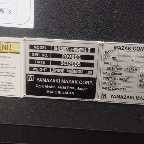 MAZAK INTEGREX E 1060V6 Matrix Metallbearbeitungsmaschinen Fräsmaschinen Bearbeitungszentrum - Universal Fräs- und Drehzentrum mit 5 gesteuerten Achsen. Steuerung: Mazatrol Matrix.
Maschine ist mit IKZ mit Nebelabsaugung und ist vorbereitet für Renishaw OMP. Japan