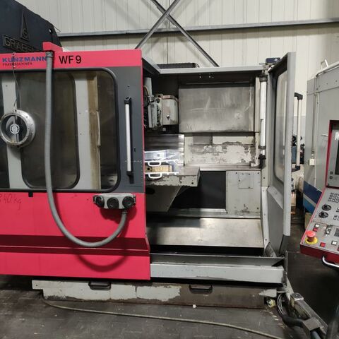KUNZMANN WF 9 CNC TNC 426 Metal Processing Boring mills / Machining Centers / Drilling machines Machining Center - Universal Machine has a Heidenhain TNC 426 control and an additional universal table.
Machine has electronic hand wheels in all three axes. Germany