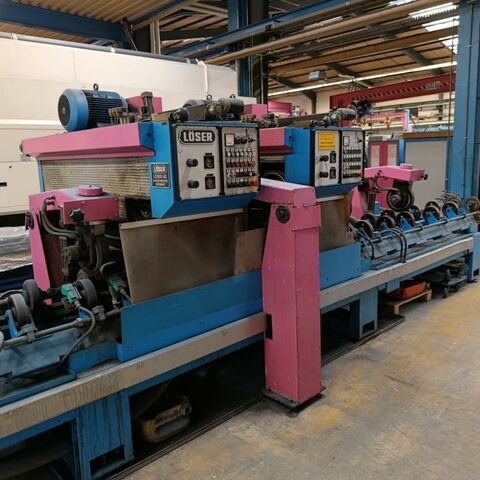 LÖSER SO-790  Metal Processing Bar processing / Bar manufacturing Centreless grinding and polishing machin Belt grinding line with 2 grinding units for pipes and bars. Surface of round
material is grinded by through feeding. Germany