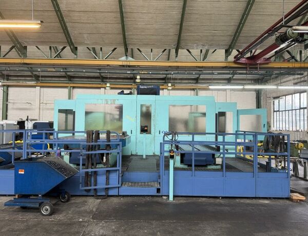 SACHMAN TRT 314 HS TNC 430 B Metal Processing Milling machines Bed Type Milling Machine - Universal control: Heidenhain TNC 430 B digital. Machine has 6 axes controled, X/Y/Z, C-
axe table rotation and A/B axes for universal head. Machine has a 40 position
ATC, cooling through spindle, a chip conveyor, an adaptable high speed spindle
(30.000 rpm) and two pallets in the pallet changer. Machine in program 22.347
hours. Italy