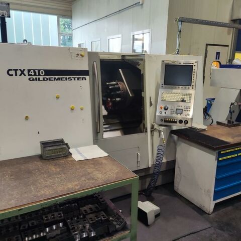GILDEMEISTER CTX 410 Plus iT Heidenhain Metal Processing Lathes CNC Lathe Machine is with C- axe and life tooling!
Control: Heidenhain Plus iT.
Machine has chip conveyor, chuck and tailstock. Germany
