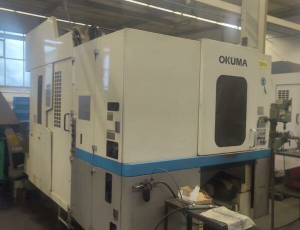 OKUMA MA-400H OSP-U100M Fanuc Metal Processing Boring mills / Machining Centers / Drilling machines Machining Center - Horizontal Control OSP-U100M (Fanuc), 60 tool stations, it has trough spindle coolant,
chip conveyor and two paletts. Japan