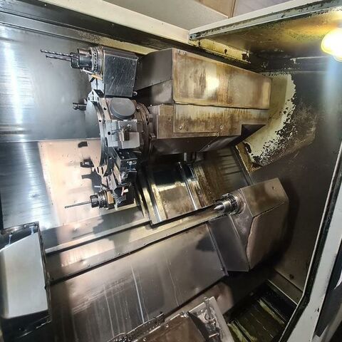 GILDEMEISTER CTX 420 linear 840D shop turn Metal Processing Lathes CNC Lathe Machine has C-axe, Y- axe and live tooling.
Control: Siemens 840 D shop turn.
Machine has tail stock and power chuck. Germany