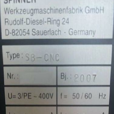 SPINNER SB-CNC 810D Siemens Metal Processing Lathes CNC Lathe Machine has 8 position turret with 6 pos. live tooling. Machine has VDI 20.
Machine is with tailstock ! Germany