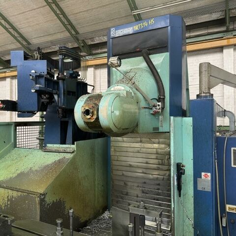 SACHMAN TRT 314 HS TNC 430 B Metal Processing Milling machines Bed Type Milling Machine - Universal control: Heidenhain TNC 430 B digital. Machine has 6 axes controled, X/Y/Z, C-
axe table rotation and A/B axes for universal head. Machine has a 40 position
ATC, cooling through spindle, a chip conveyor, an adaptable high speed spindle
(30.000 rpm) and two pallets in the pallet changer. Machine in program 22.347
hours. Italy