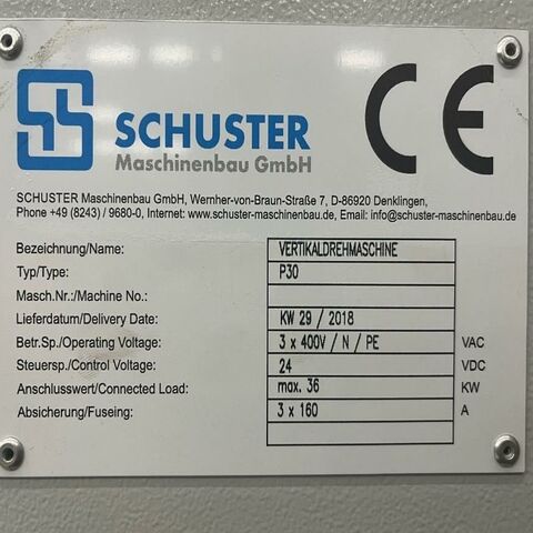 SCHUSTER P30 S 840 DSL Metal Processing Lathes Vertical Turning Machine Vertical ring turning center with ATC. Control: Siemens 840 DSL Germany