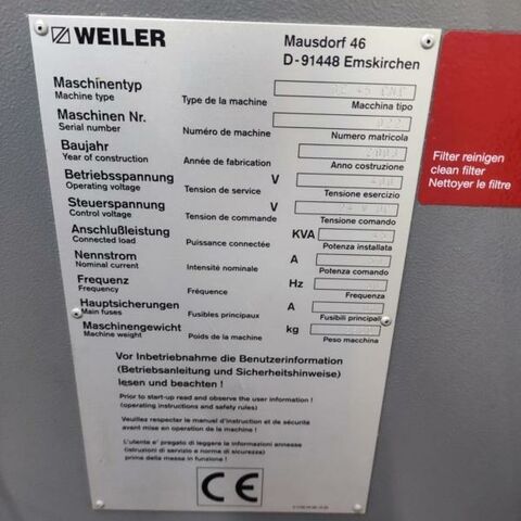 WEILER DZ 45 840 D Siemens Metal Processing Lathes CNC Lathe CNC - Lathe with sub spindle. Control Siemens 840 D. Machine has Y- axe and
live tooling. We supply an IEMCA VIP 80 bar loader along with the machine and
many accessories. Germany