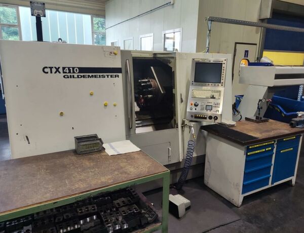GILDEMEISTER CTX 410 Plus iT Heidenhain Metal Processing Lathes CNC Lathe Machine is with C- axe and life tooling!
Control: Heidenhain Plus iT.
Machine has chip conveyor, chuck and tailstock. Germany