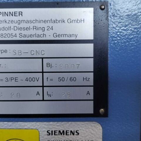 SPINNER SB-CNC 810D Siemens Metallbearbeitungsmaschinen Drehmaschinen CNC Drehmaschine Maschine hat keine angetriebene Werkzeuge und keinen Reitstock. Deutschland