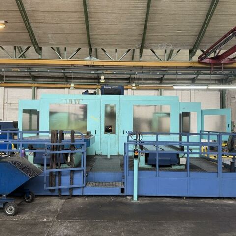 SACHMAN TRT 314 HS TNC 430 B Metal Processing Milling machines Bed Type Milling Machine - Universal control: Heidenhain TNC 430 B digital. Machine has 6 axes controled, X/Y/Z, C-
axe table rotation and A/B axes for universal head. Machine has a 40 position
ATC, cooling through spindle, a chip conveyor, an adaptable high speed spindle
(30.000 rpm) and two pallets in the pallet changer. Machine in program 22.347
hours. Italy