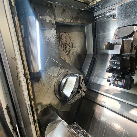 GILDEMEISTER CTX 420 linear 840D shop turn Metal Processing Lathes CNC Lathe Machine has C-axe, Y- axe and live tooling.
Control: Siemens 840 D shop turn.
Machine has tail stock and power chuck. Germany