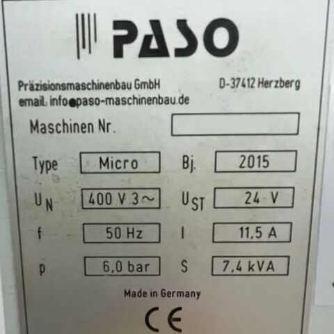 PASO Micro Eckelmann Metal Processing Lathes Vertical Turning Machine Vertical polishing machine. Control: Eckelmann Germany